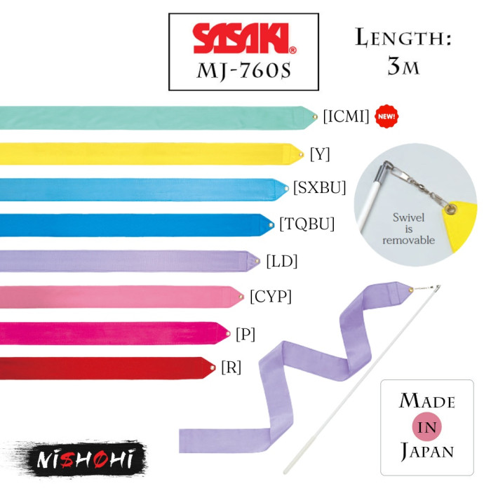 SASAKI Rhythmic Gymnastics, Ribbon Set MJ-760S